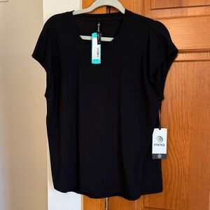 MPG Women's Classic Black Short Sleeve Tee Dress up layers or exercise